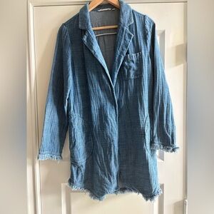 Soft Surroundings Blue Denim Blazer XS